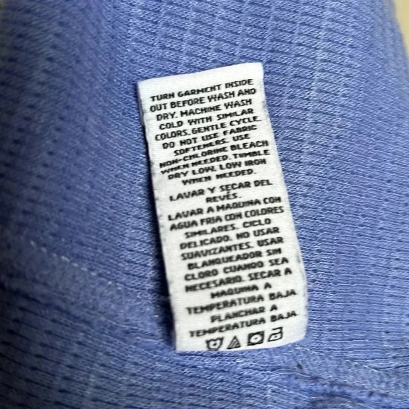 Wildfox Ocean Blue Plush Haley Waffle Knit V-Neck Top Large - Picture 12 of 16